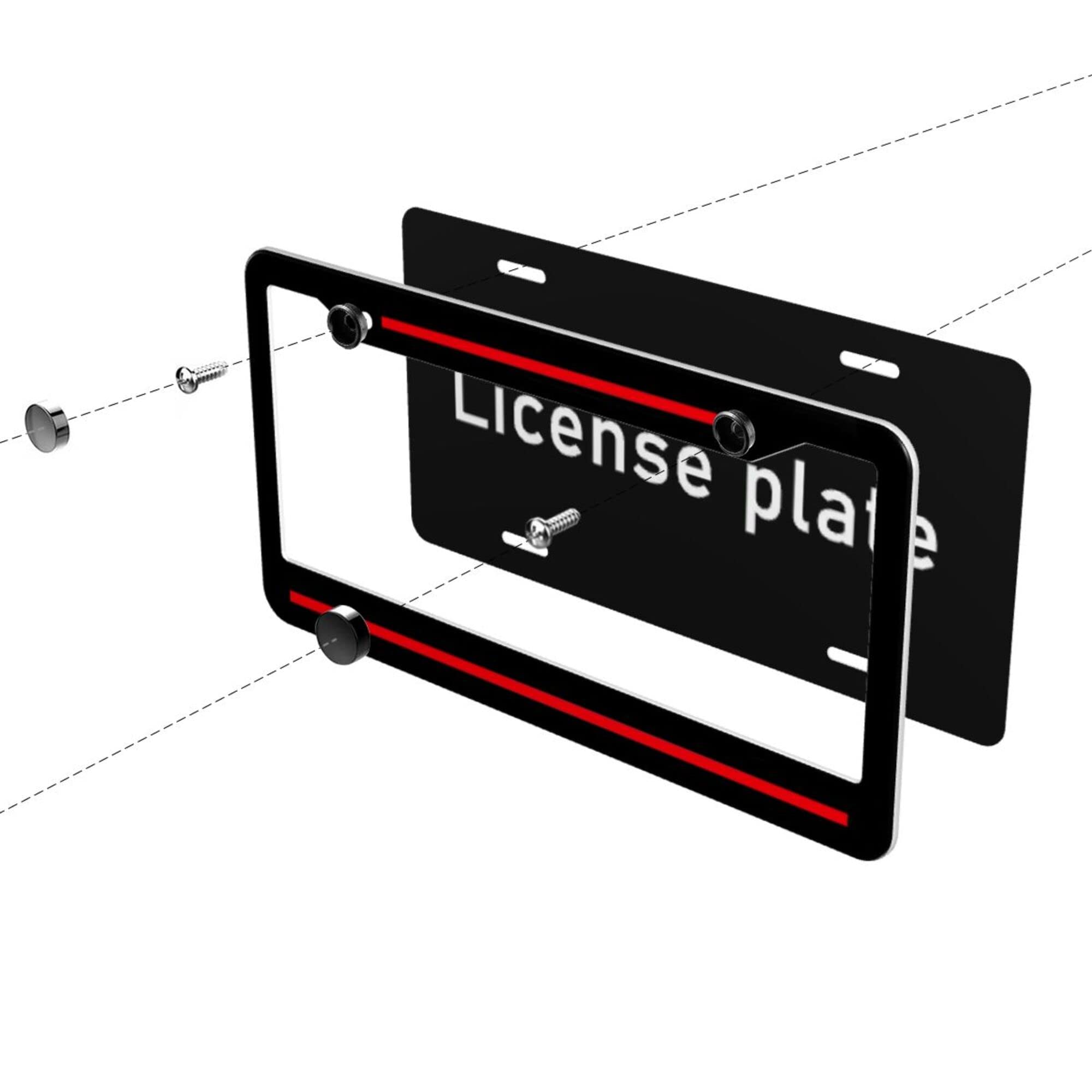 Amazon.co.jp: 薄型 レッドライン ナンバープレート フレーム 2個